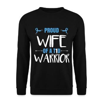 Stolze Frau eines T1D-Kriegers - Unisex Pullover - Schwarz - Vorne - Alina (178cm) & Michal (187cm)