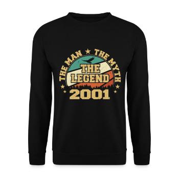 2001 Birthday Born In 2001 Retro Vintage - Unisex Sweatshirt - black - Front - Alina (178cm) & Michal (187cm)