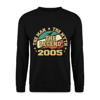 2005 Geburtstag geboren im Jahr 2005 Retro Vintage - Unisex Pullover - Schwarz - Vorne - Alina (178cm) & Michal (187cm)