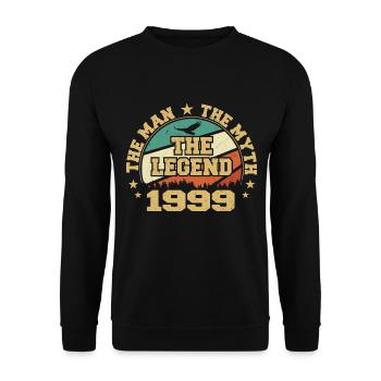 1999 Geburtstag geboren im Jahr 1999 Retro Vintage - Unisex Pullover - Schwarz - Vorne - Alina (178cm) & Michal (187cm)