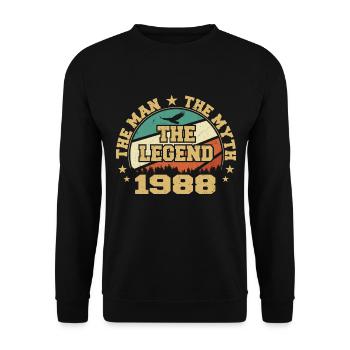 1988 Geburtstag geboren im Jahr 1988 Retro Vintage - Unisex Pullover - Schwarz - Vorne - Alina (178cm) & Michal (187cm)