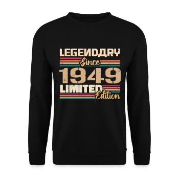 1949 Millésime 1949 Anniversaire Né En 1949 - Sweat-shirt Unisexe - noir - Devant - Alina (178cm) & Michal (187cm)