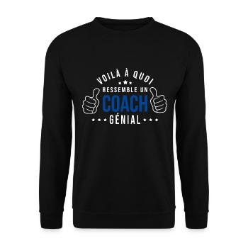 un coach génial cadeau humour coach entraineur - Sweat-shirt Unisexe - noir - Devant - Alina (178cm) & Michal (187cm)