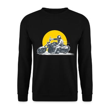 biker motorcycle biker rider vintage gift man motorcycle - Unisex Sweatshirt - black - Front - Alina (178cm) & Michal (187cm)