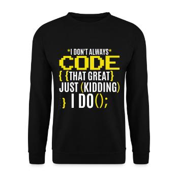 Funny Coding Joke - Unisex Sweatshirt - black - Front - Alina (178cm) & Michal (187cm)