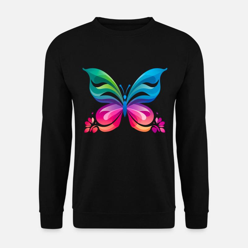 Regenbogen Schmetterling - Unisex Pullover - Schwarz