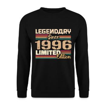 1996 Vintage 1996 Birthday born in 1996 - Unisex Sweatshirt - black - Front - Alina (178cm) & Michal (187cm)