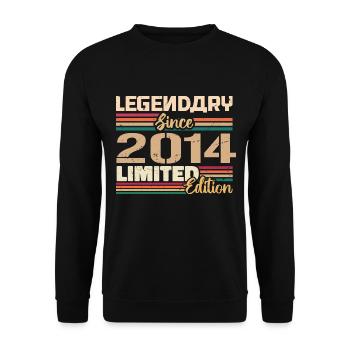 2014 Vintage 2014 Geburtstag geboren im Jahr 2014 - Unisex Pullover - Schwarz - Vorne - Alina (178cm) & Michal (187cm)