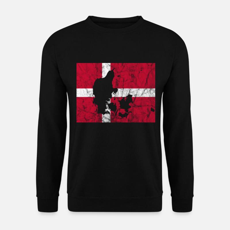 Denmark Danish Flag Dannebrog Silhouette - Unisex Sweatshirt - black