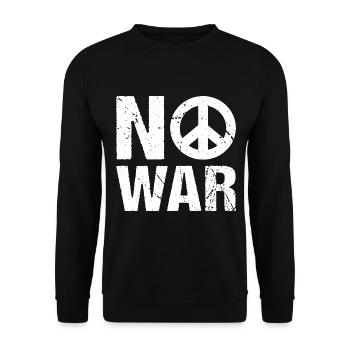 No War Peace Sign - Unisex Sweatshirt - black - Front - Alina (178cm) & Michal (187cm)