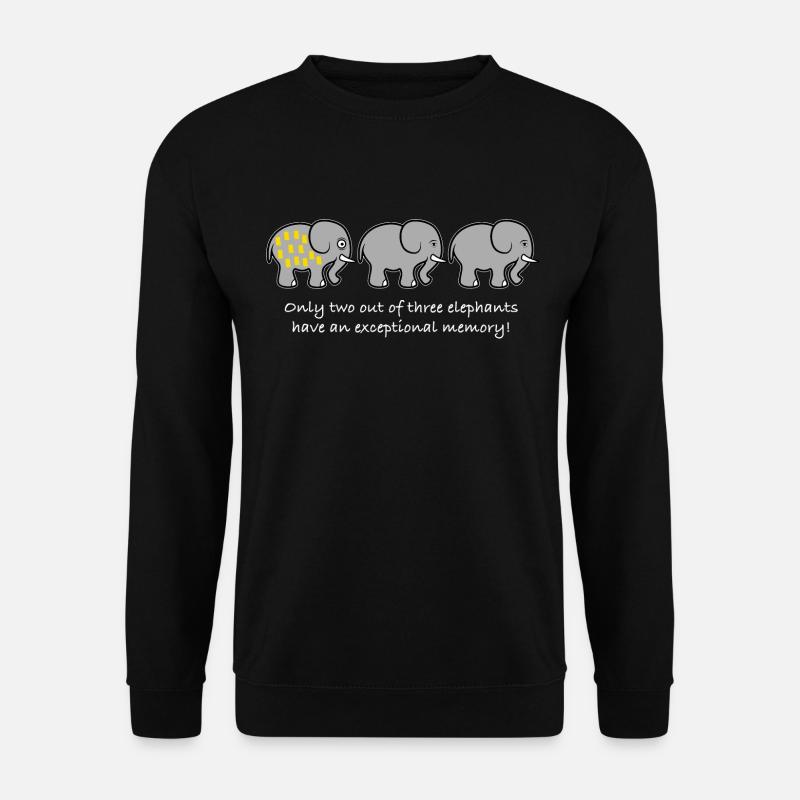 Elephant memory saying funny - Unisex Sweatshirt - black