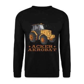 Acker Akrobat Feld Traktor Vieh Feld - Unisex Pullover - Schwarz - Vorne - Alina (178cm) & Michal (187cm)
