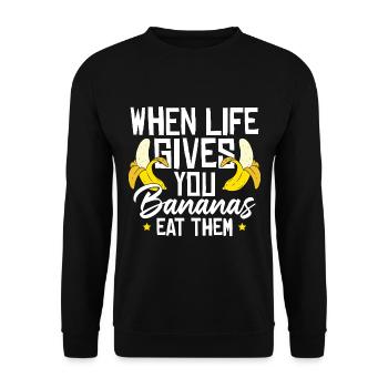 Drôle de citation de banane - Sweat-shirt Unisexe - noir - Devant - Alina (178cm) & Michal (187cm)