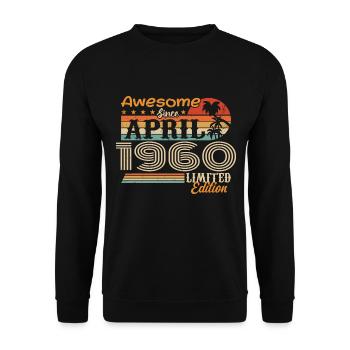 Les légendes sont nées en avril 1960 - Sweat-shirt Unisexe - noir - Devant - Alina (178cm) & Michal (187cm)