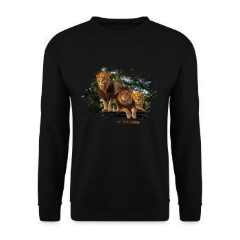 lions - Unisex Sweatshirt - black - Front - Alina (178cm) & Michal (187cm)