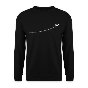 Avion minimaliste - Sweat-shirt Unisexe - noir - Devant - Alina (178cm) & Michal (187cm)
