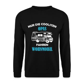 Only the coolest grandpas drive motorhomes - Unisex Sweatshirt - black - Front - Alina (178cm) & Michal (187cm)