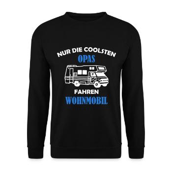 Nur die coolsten Opas fahren Wohnmobil - Unisex Pullover - Schwarz - Vorne - Alina (178cm) & Michal (187cm)