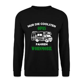 Nur die coolsten Opas fahren Wohnmobil - Unisex Pullover - Schwarz - Vorne - Alina (178cm) & Michal (187cm)
