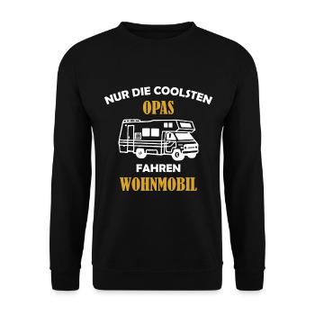 Nur die coolsten Opas fahren Wohnmobil - Unisex Pullover - Schwarz - Vorne - Alina (178cm) & Michal (187cm)
