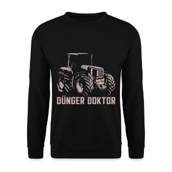 Dünger Doktor Landwirt Traktor - Unisex Pullover - Schwarz - Vorne - Alina (178cm) & Michal (187cm)