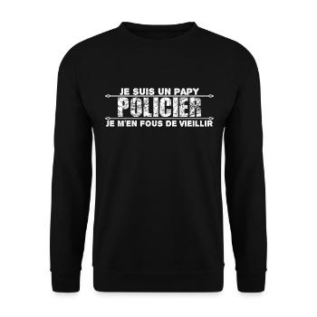 je suis un papy policier cadeau pour mon papy. - Sweat-shirt Unisexe - noir - Devant - Alina (178cm) & Michal (187cm)
