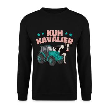 Kuh Kavalier - Unisex Pullover - Schwarz - Vorne - Alina (178cm) & Michal (187cm)