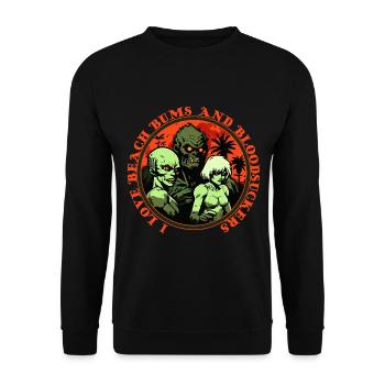 I love beach and bloodsuckers - Unisex Sweatshirt - black - Front - Alina (178cm) & Michal (187cm)