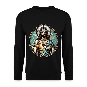 Jésus Football Cadeau Drôle Football Dieu Jésus Cadeau - Sweat-shirt Unisexe - noir - Devant - Alina (178cm) & Michal (187cm)