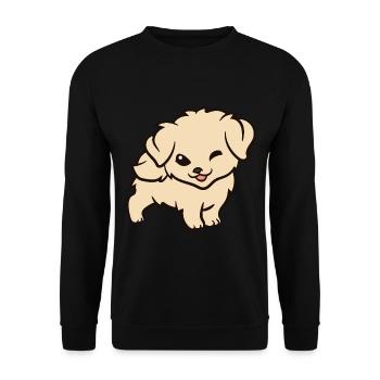 Golden Retriever - Chiot Golden Retriever mignon - Sweat-shirt Unisexe - noir - Devant - Alina (178cm) & Michal (187cm)