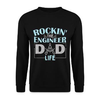 The Engineer Dad - Unisex Sweatshirt - black - Front - Alina (178cm) & Michal (187cm)