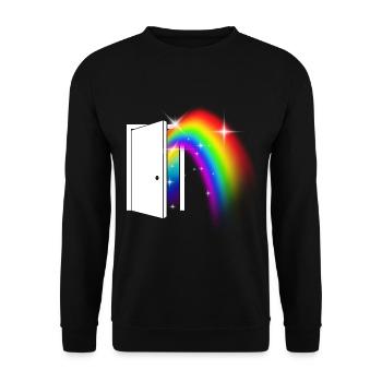 LGBT Regenbogenflagge - Unisex Pullover - Schwarz - Vorne - Alina (178cm) & Michal (187cm)