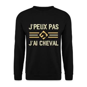 Ich kann nicht, ich habe ein Pferd - Unisex Pullover - Schwarz - Vorne - Alina (178cm) & Michal (187cm)