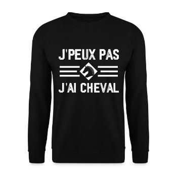 Ich kann nicht, ich habe ein Pferd - Unisex Pullover - Schwarz - Vorne - Alina (178cm) & Michal (187cm)