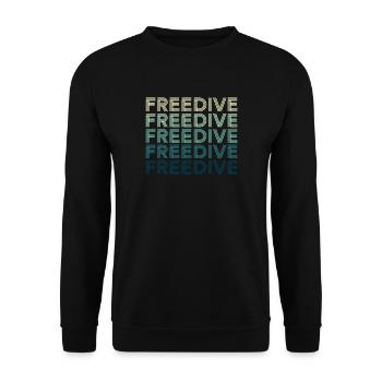 Freedive Apnoetaucher Retro - Unisex Pullover - Schwarz - Vorne - Alina (178cm) & Michal (187cm)