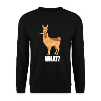 Couteau Lama What Alpaga Halloween Grumpy - Sweat-shirt Unisexe - noir - Devant - Alina (178cm) & Michal (187cm)