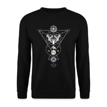 Witchcraft Tattoodesign Craft Inked Art Motte Moon - Unisex Pullover - Schwarz - Vorne - Alina (178cm) & Michal (187cm)