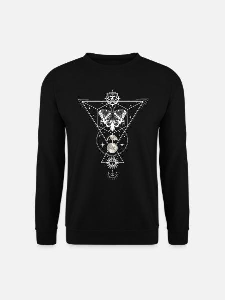 Witchcraft Tattoodesign Craft Inked Art Motte Moon - Unisex Pullover - Schwarz