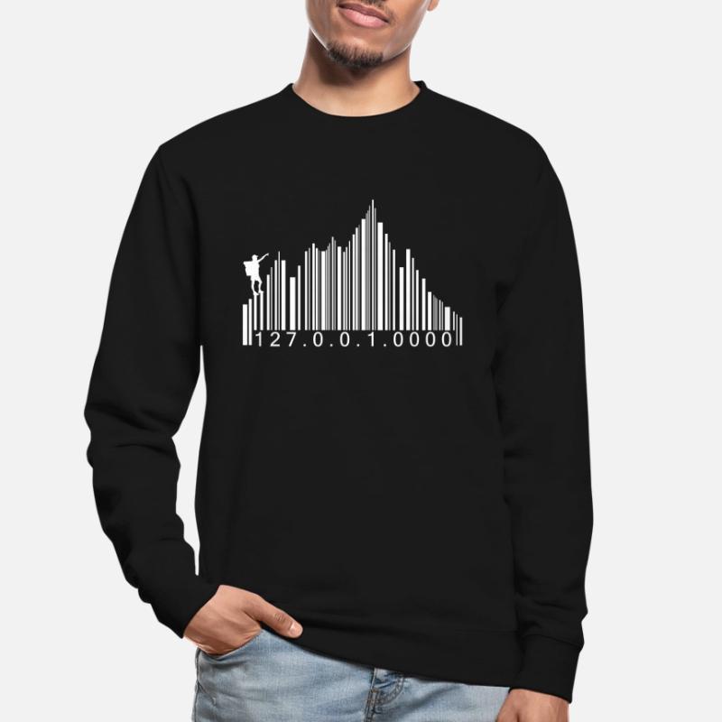 Barcode mountains code hiking hiker barcode Unisex Sweatshirt