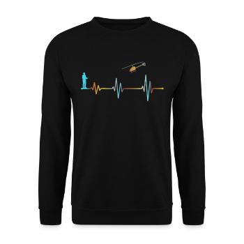 Herzschlag Heart Beat RC Hubschrauber Modell Heli - Unisex Pullover - Schwarz - Vorne - Alina (178cm) & Michal (187cm)