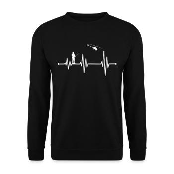 Hélicoptère RC Heartbeat Heart Beat Heli - Sweat-shirt Unisexe - noir - Devant - Alina (178cm) & Michal (187cm)