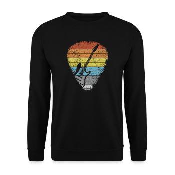 Guitare cadeau guitariste rétro plectre - Sweat-shirt Unisexe - noir - Devant - Alina (178cm) & Michal (187cm)