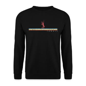Tennis Player Tennis Tennis Racket Sport Retro - Unisex Sweatshirt - black - Front - Alina (178cm) & Michal (187cm)