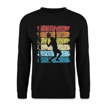 Tennis Player Tennis Tennis Racket Sport Retro - Unisex Sweatshirt - black - Front - Alina (178cm) & Michal (187cm)
