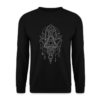 Okklutismus Blackcraft Witchcraft Auge Hand Tarot - Unisex Pullover - Schwarz - Vorne - Alina (178cm) & Michal (187cm)