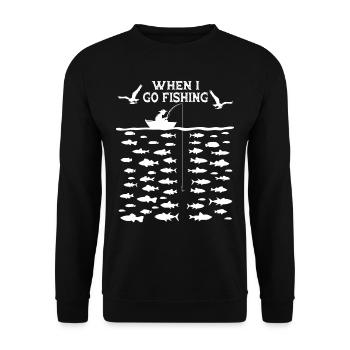 Quand je pêche - Sweat-shirt Unisexe - noir - Devant - Alina (178cm) & Michal (187cm)