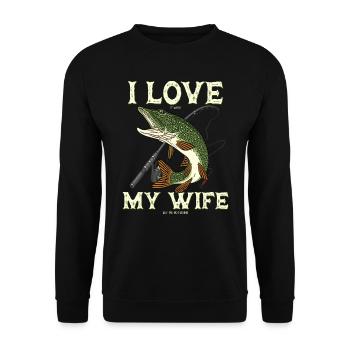 Pêche brochet prédateur pour pêcheur rengaine cadeau - Sweat-shirt Unisexe - noir - Devant - Alina (178cm) & Michal (187cm)