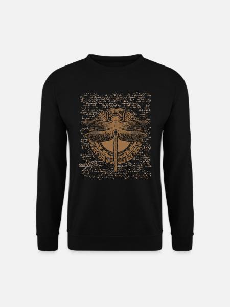 Ägypten Libelle Hieroglyphen Vintage Auge Anubis - Unisex Pullover - Schwarz
