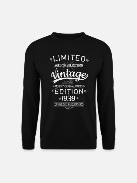 Retro Geburtstag Jahr 1939 Vintage Limited Edition - Unisex Pullover - Schwarz