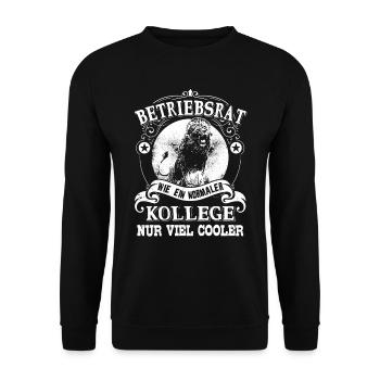Lustiger Betriebsrat Spruch - Betriebsrat Sprüche - Unisex Pullover - Schwarz - Vorne - Alina (178cm) & Michal (187cm)